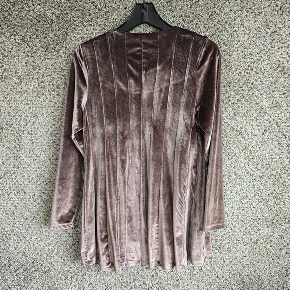 Soft Surroundings Top Womens Small Velour Brown Tunic Scoop Neck Blouse Ladies‎ - Picture 7 of 7